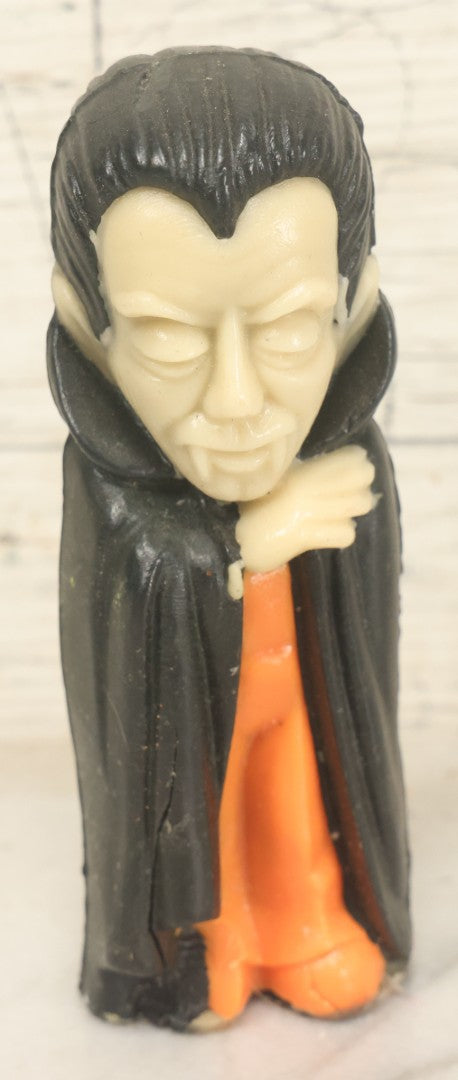 Lot 111 - Pair Of Vintage Halloween Wax Candle Figures Including Witch And Dracula, 5-3/8" And 5-3/4" Height Respectively
