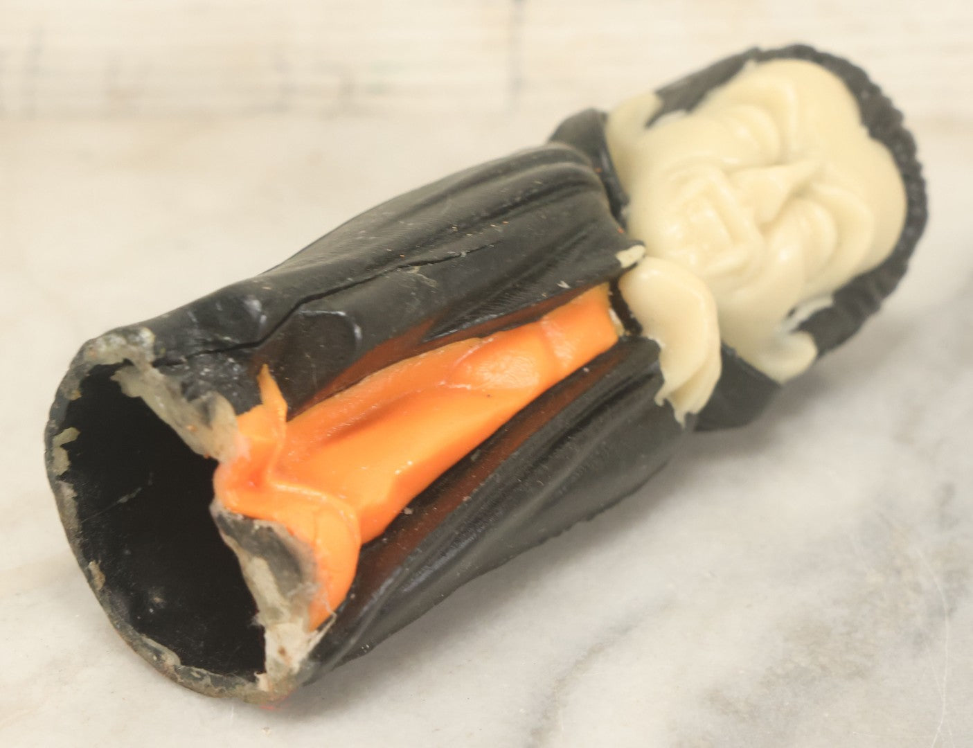 Lot 111 - Pair Of Vintage Halloween Wax Candle Figures Including Witch And Dracula, 5-3/8" And 5-3/4" Height Respectively