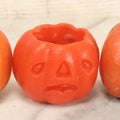 Lot 112 - Grouping Of Five Vintage Halloween Wax Candle Figures, Pumpkin Jack-O-Lantern J.O.L. Candles, Including Pumpkins With Black Cats In Mouths, By Gurley Novelty Co., Buffalo, New York