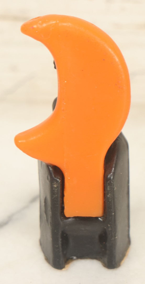Lot 113 - Grouping Of Four Vintage Halloween Wax Candle Figures, Including Cat In Front Of Moon On Fence, Pumpkin Man, Both By Gurley Novelty Co., Buffalo, New York, And Remnants Of Two Other Pumpkin Candles