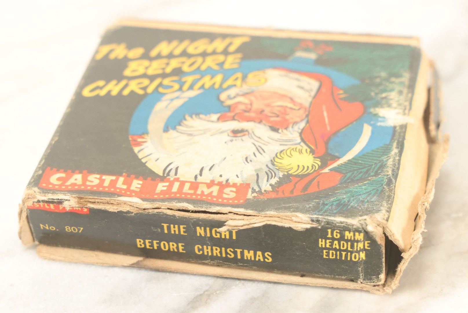 Lot 116 - Vintage "The Night Before Christmas" 16Mm Motion Picture Film, By Castle Films, No. 807, In Box, Note Box Worn