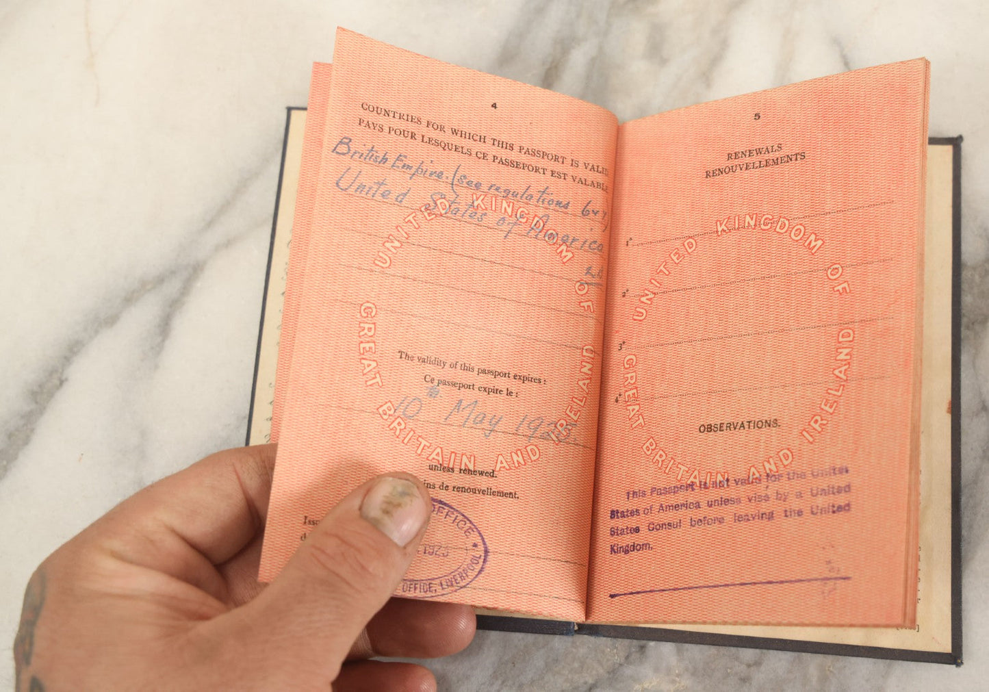 Lot 117 - Antique British Passport, United Kingdom Of Great Britain And Ireland, Belonging To Miss Isabel Littlejohn, Born April 13, 1888, Glasgow, Scotland, Issued 1923