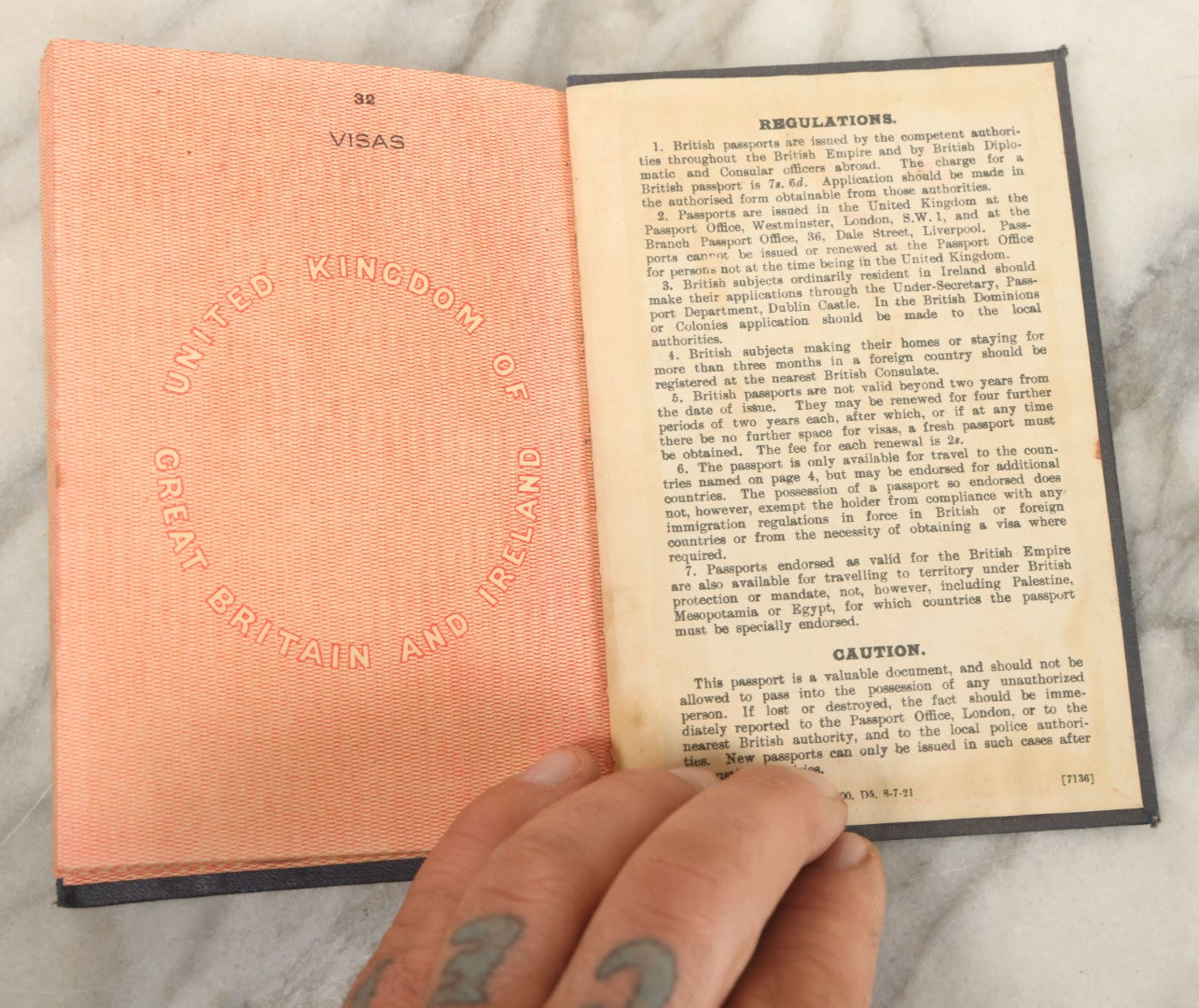 Lot 117 - Antique British Passport, United Kingdom Of Great Britain And Ireland, Belonging To Miss Isabel Littlejohn, Born April 13, 1888, Glasgow, Scotland, Issued 1923