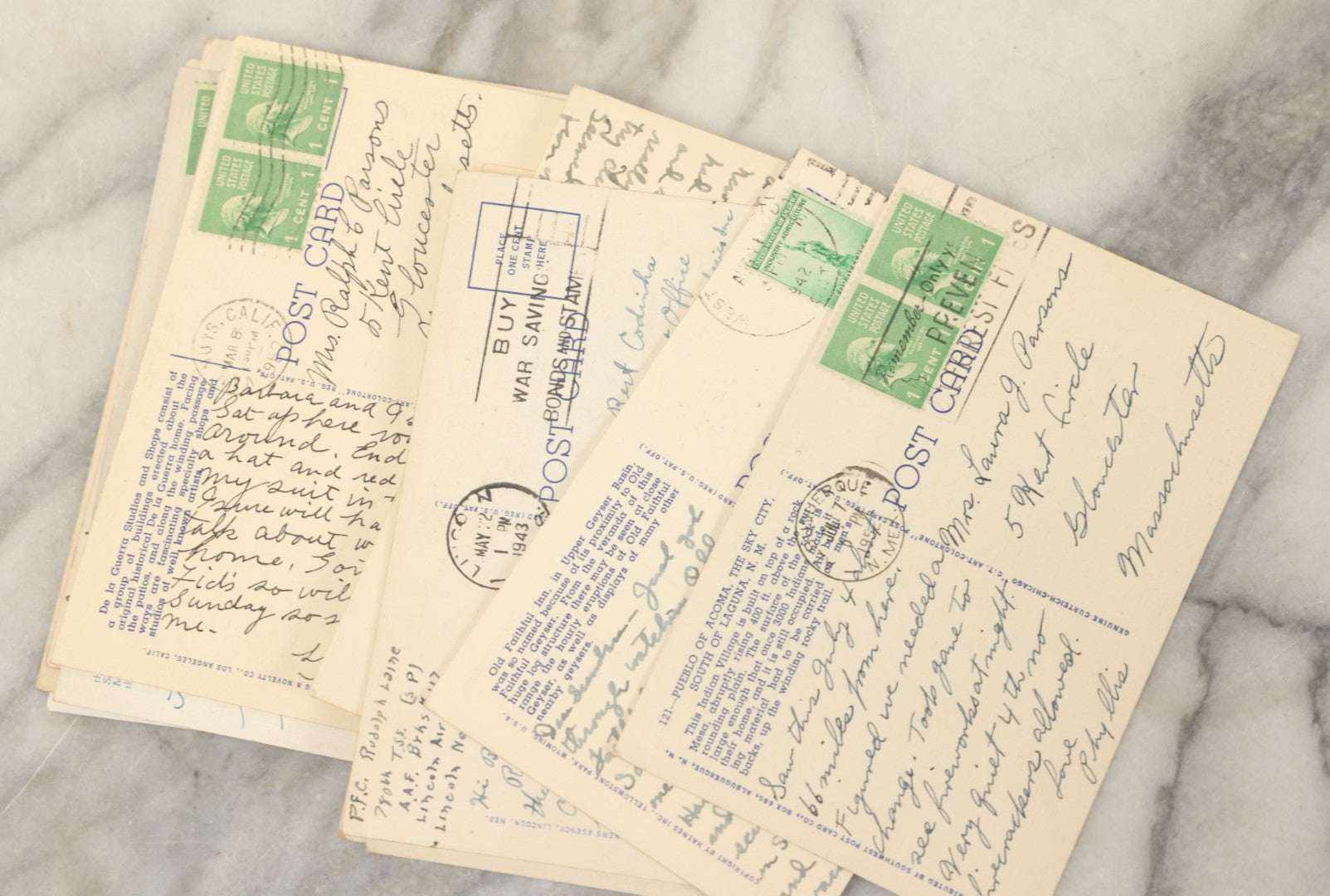 Lot 123 - Grouping Of Fourteen Vintage Souvenir Postcards From Midwestern And Western United States, Including Missouri, Indiana, California, New Mexico, Nebraska, Arizona, And Wyoming