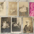 Lot 124 - Grouping Of Nine Antique And Vintage Real Photo Postcards R.P.P.C. Depicting Men, Women, And Children, Including Elderly Woman With Dog