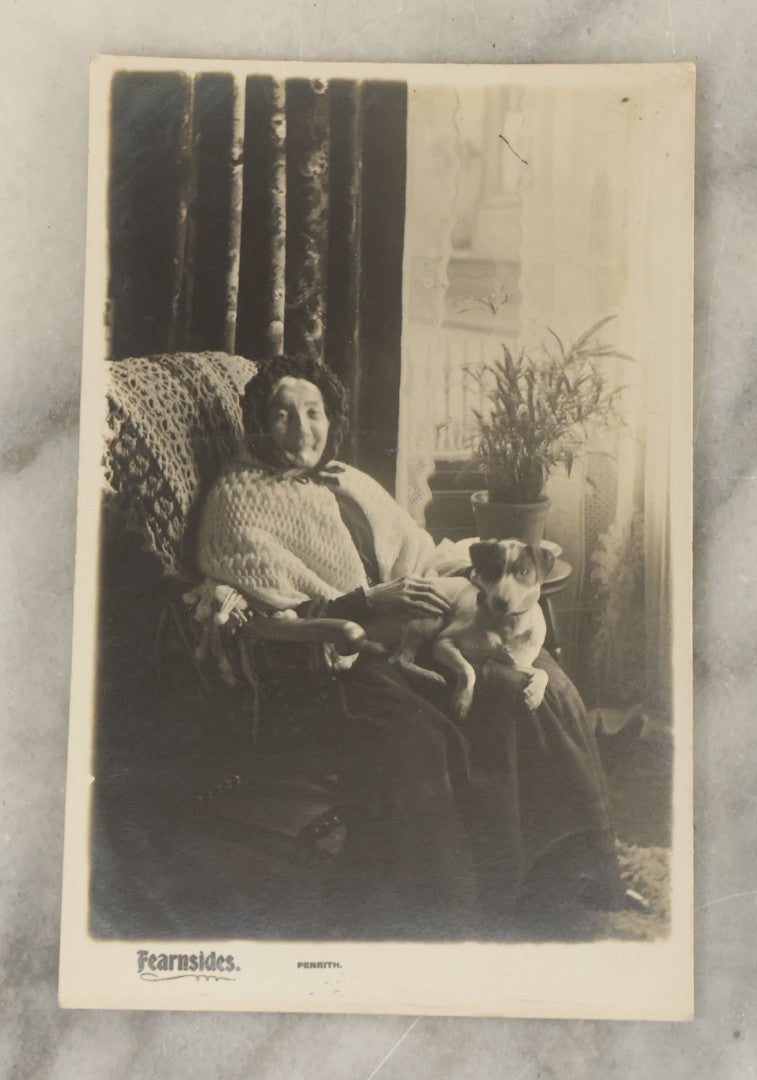 Lot 124 - Grouping Of Nine Antique And Vintage Real Photo Postcards R.P.P.C. Depicting Men, Women, And Children, Including Elderly Woman With Dog