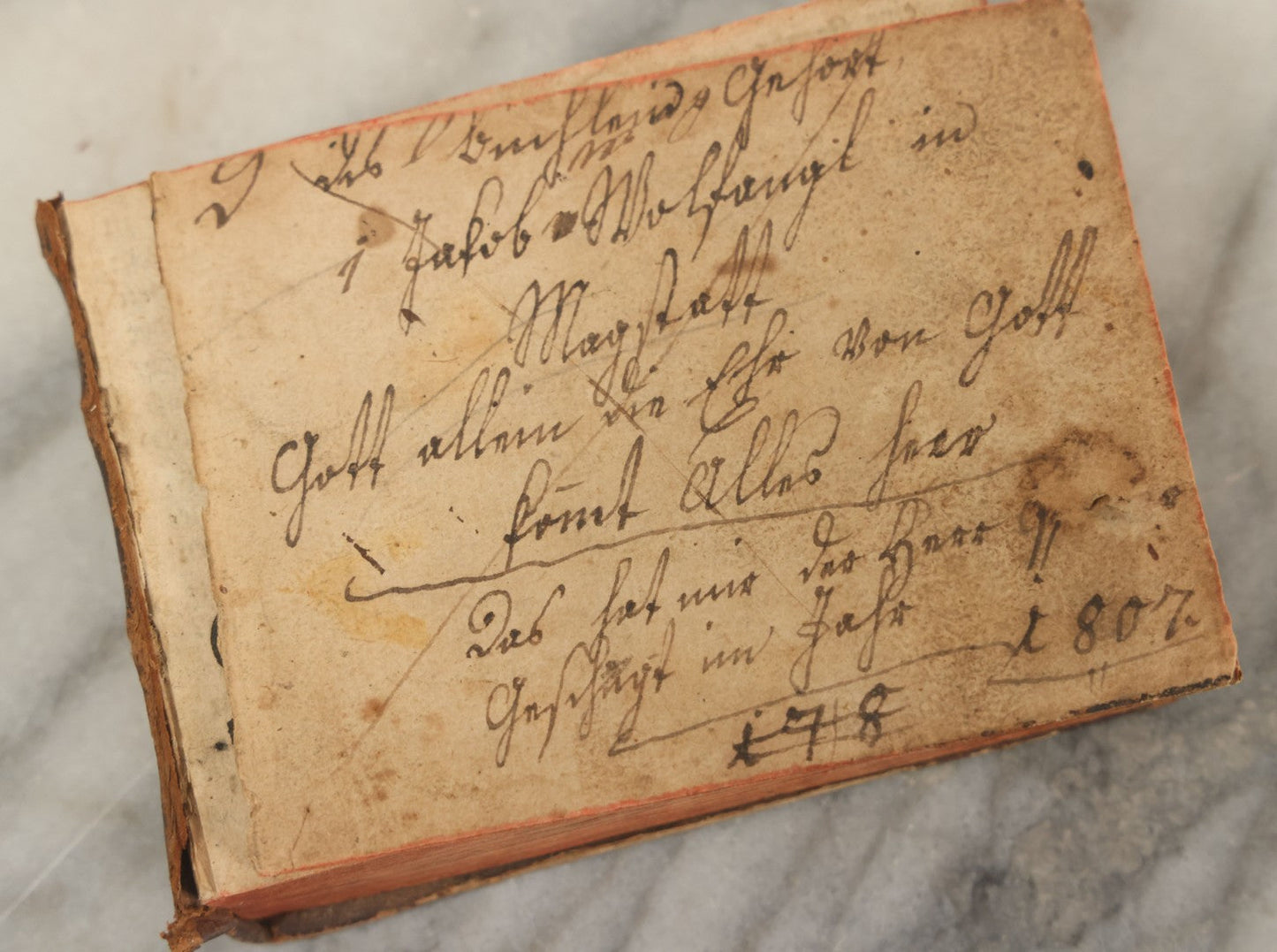 Lot 127 - "Geistliches Liederkästlein Zum Lobe Gottes" ("Little Spiritual Song Chest For The Praise Of God") Antique German Devotional Book By M. Philipp Friedrich Hiller, Lutheran Pastor, Part I, Printed In Sulzbach By August Friedrich Macklot, 1805.
