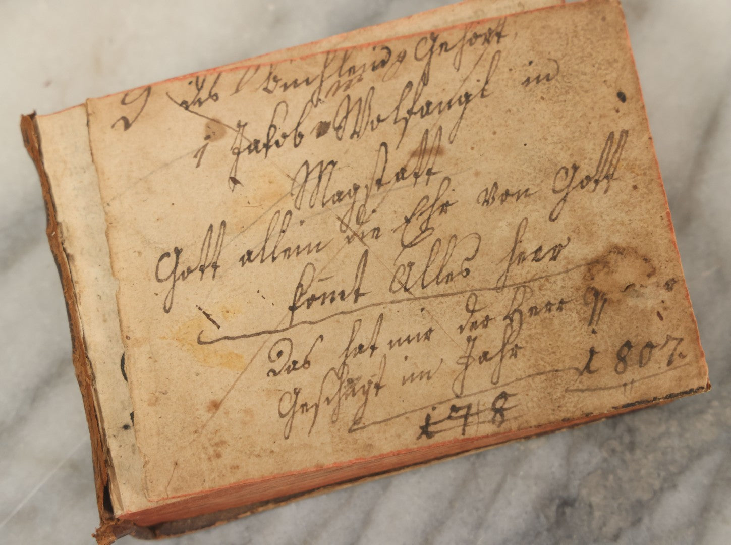 Lot 127 - "Geistliches Liederkästlein Zum Lobe Gottes" ("Little Spiritual Song Chest For The Praise Of God") Antique German Devotional Book By M. Philipp Friedrich Hiller, Lutheran Pastor, Part I, Printed In Sulzbach By August Friedrich Macklot, 1805.