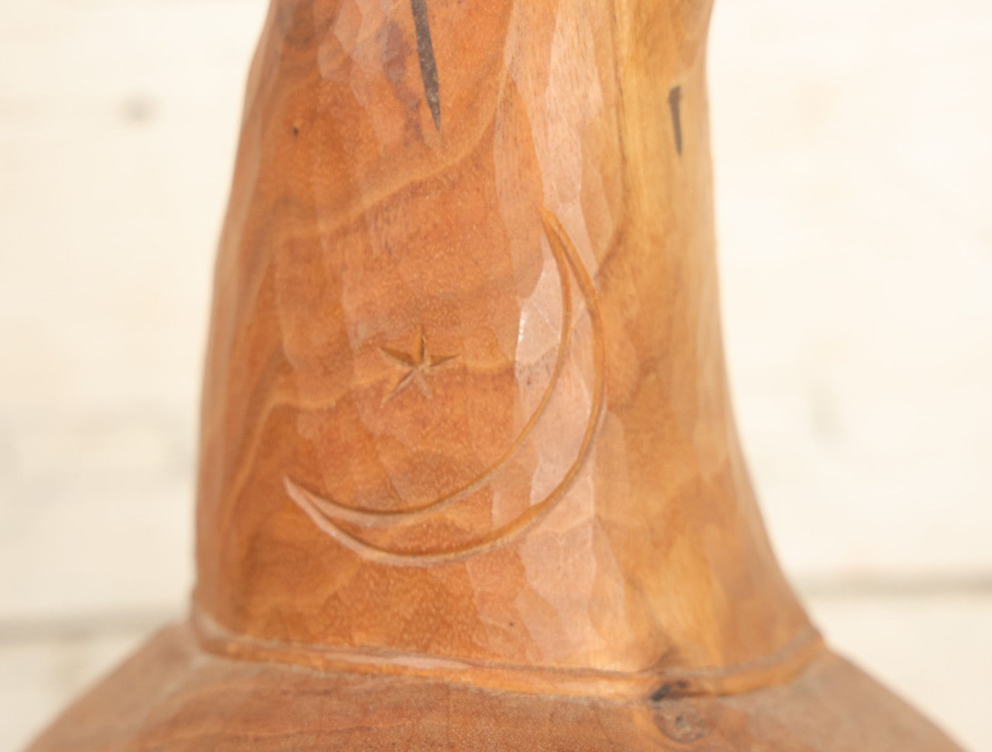 Lot 007 - Vintage Hand Carved Wooden Wizard Folk Art Sculpture, Artist Signed, David Smus, 1990