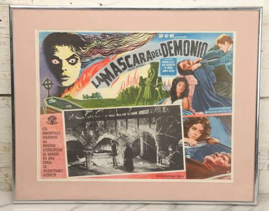 Lot 008 - Vintage Movie Poster Lobby Card For Italian Horror Film "Black Sunday" ("La Máscara Del Demonio"), Directorial Debut Of Mario Bava, 1960, In Frame 20-1/8"W x 16-1/8"H