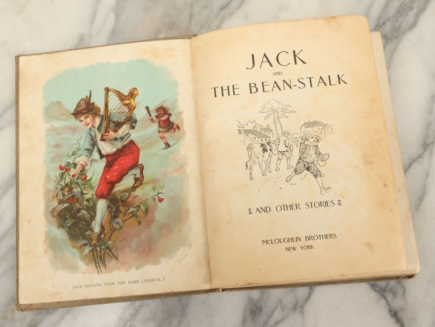 Lot 138 - "Jack And The Bean-Stalk And Others Stories" Antique Children's Book, Mcloughlin Brothers, Publishers, New York, 1903, Illustrated