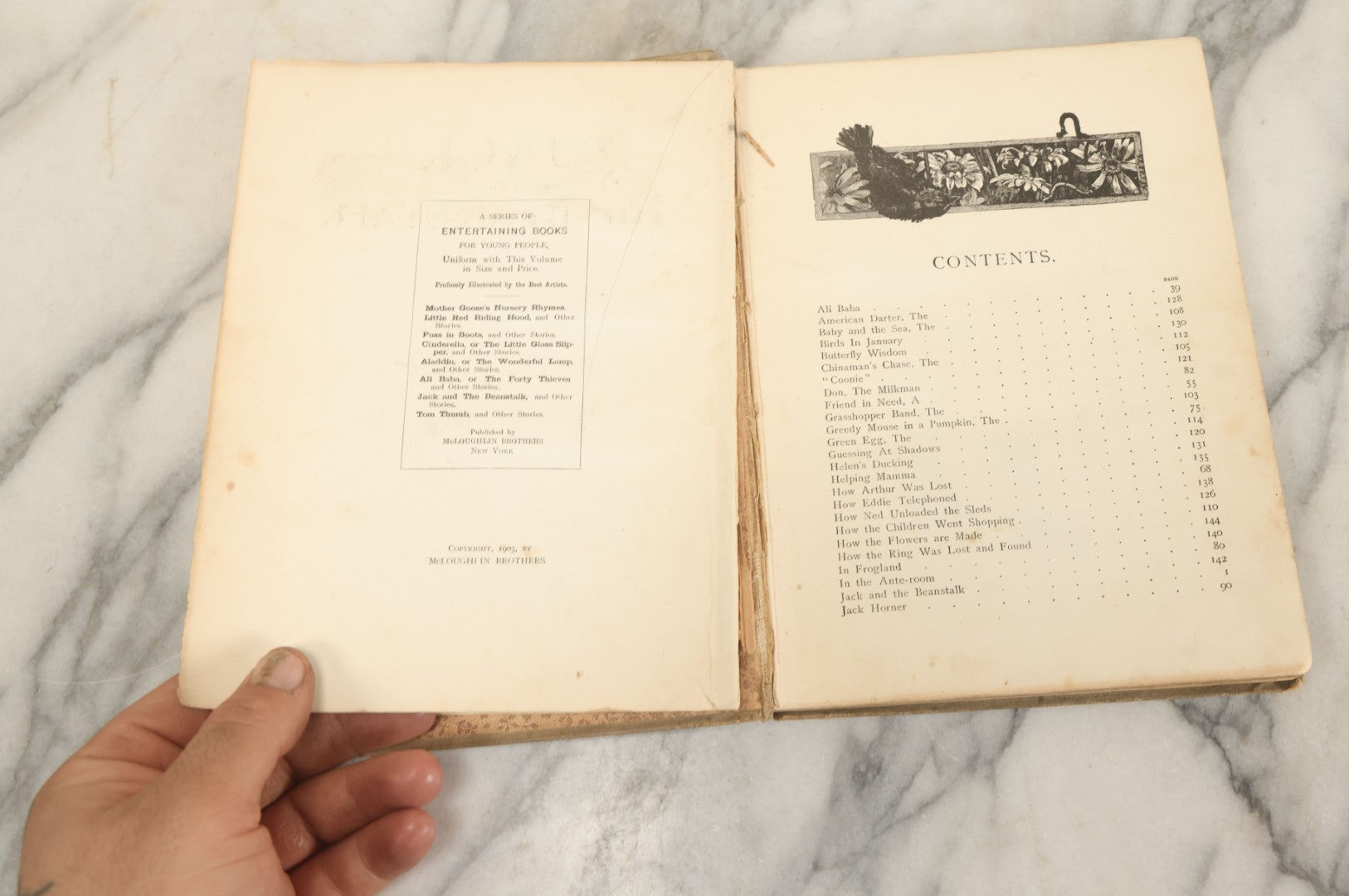 Lot 138 - "Jack And The Bean-Stalk And Others Stories" Antique Children's Book, Mcloughlin Brothers, Publishers, New York, 1903, Illustrated