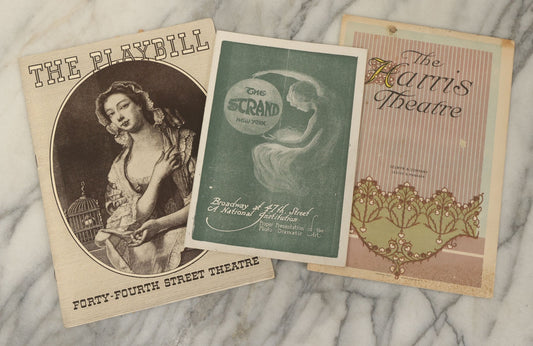 Lot 140 - Grouping Of Three Antique And Vintage Theater Playbills Including The Strand Theater, The Harris Theater, And Forty-Fourth Street Theatre, New York City