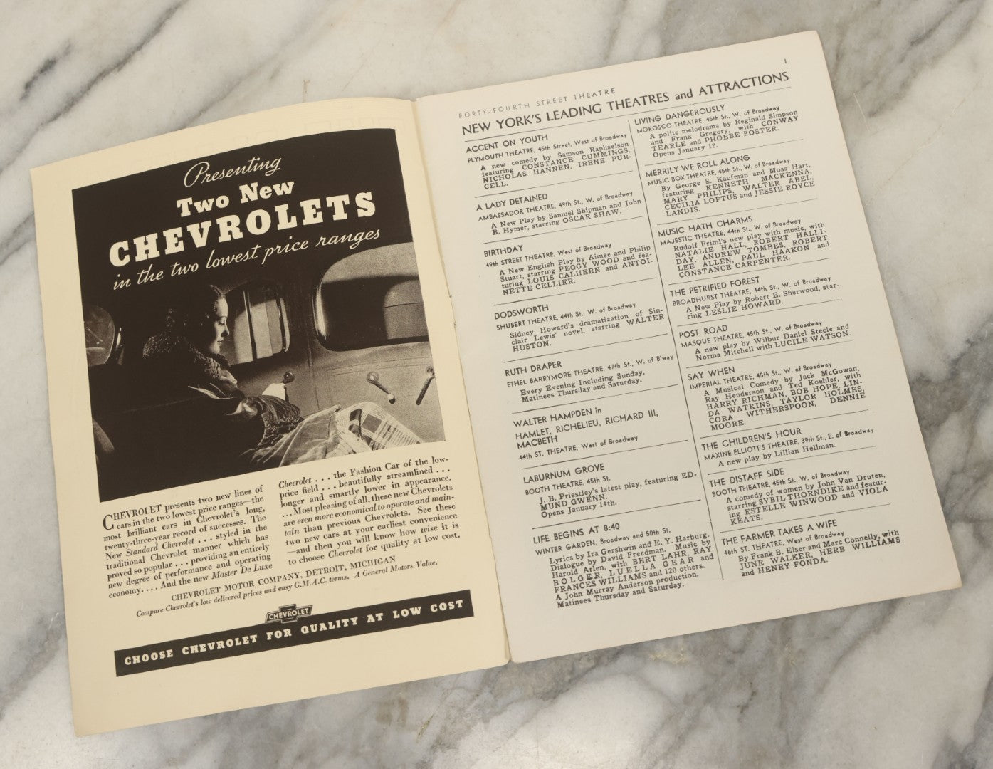 Lot 140 - Grouping Of Three Antique And Vintage Theater Playbills Including The Strand Theater, The Harris Theater, And Forty-Fourth Street Theatre, New York City