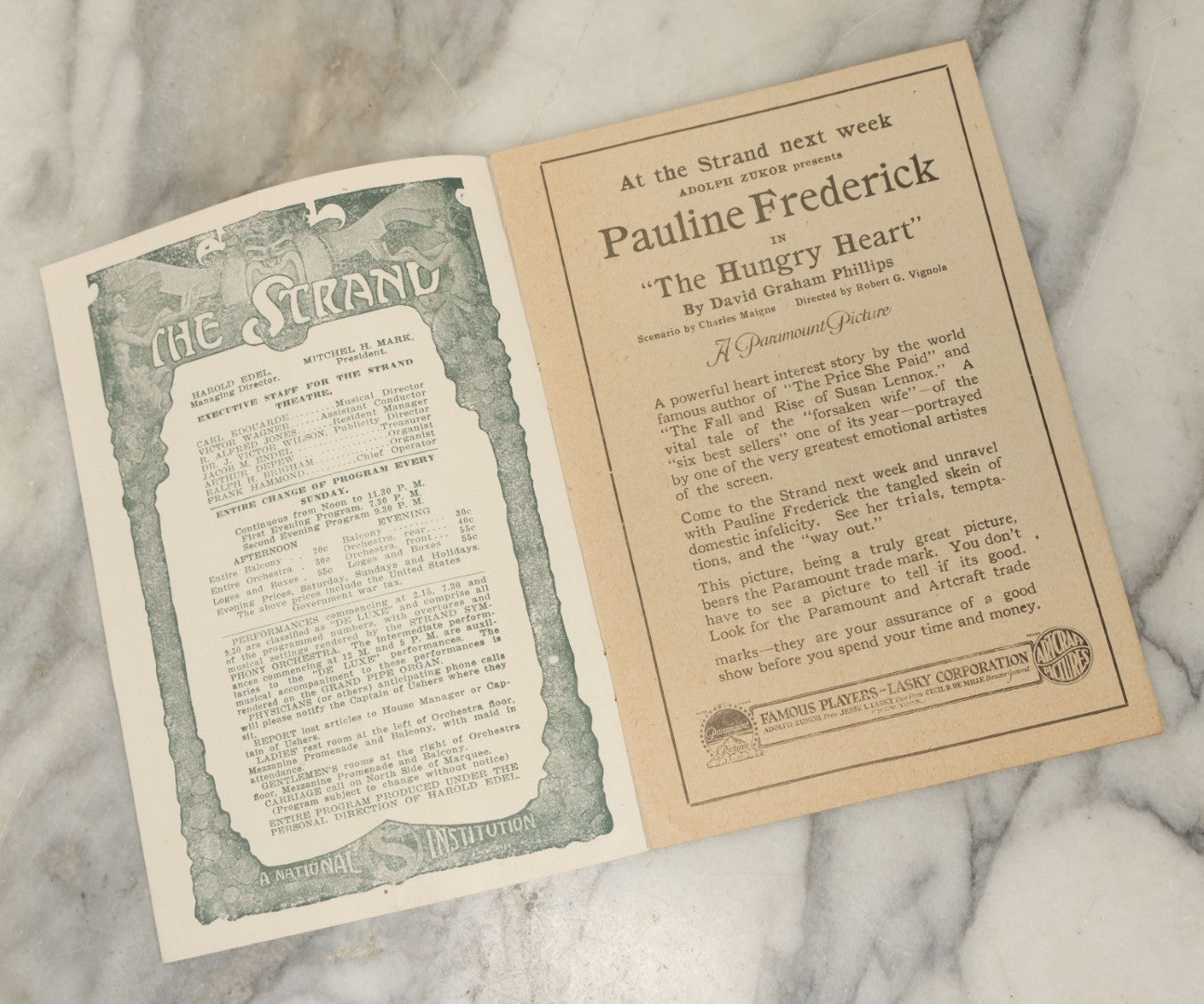 Lot 140 - Grouping Of Three Antique And Vintage Theater Playbills Including The Strand Theater, The Harris Theater, And Forty-Fourth Street Theatre, New York City