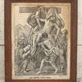 Lot 083 - Antique Christian Religious Lithograph Print, “Gesù Discese Dalla Croce” ("Jesus Is Taken Down From The Cross"), Italian, In Frame, Note No Glass In Frame, Overall Dimensions 15-3/4" x 19-3/4"