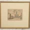 Lot 087 - Antique Engraving Print, View Of The Courthouse In Salem, Massachusetts, From Massachusetts Magazine, No. III, Vol II, Engraved By S. Hill After W. Gray, Circa 1790, In Frame, Overall Dimensions 11-3/4" x 10-1/2"