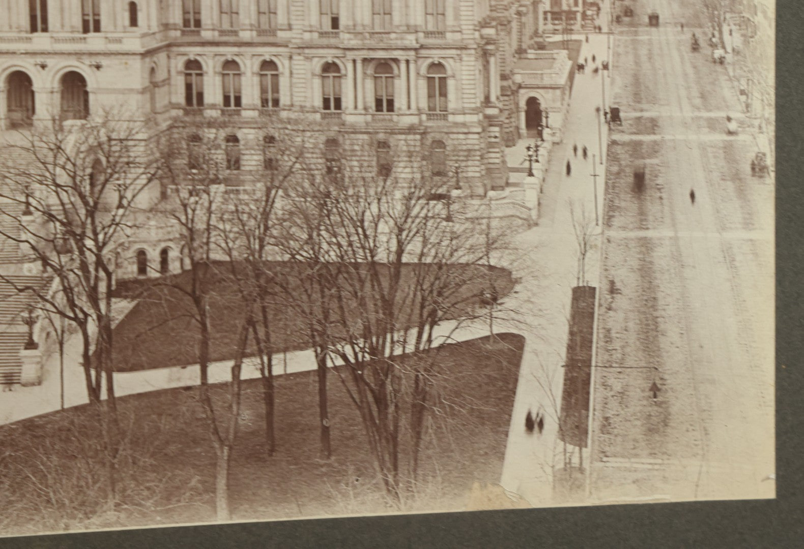 Lot 088 - Antique Framed Boarded Photo Of The New York State Capitol Building Exterior, Albany, New York, Circa 1899, Overall Dimensions 15-5/8" x 12-5/8"