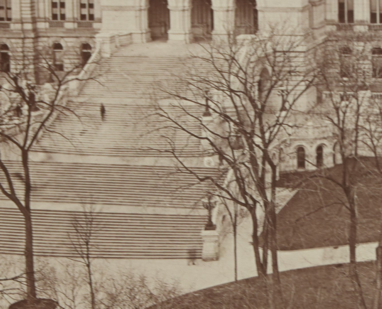 Lot 088 - Antique Framed Boarded Photo Of The New York State Capitol Building Exterior, Albany, New York, Circa 1899, Overall Dimensions 15-5/8" x 12-5/8"