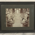 Lot 089 - Antique Framed Boarded Photo Of The New York State Capitol Building Interior, Great Western Staircase A.K.A. "Million Dollar Staircase", Albany, New York, Circa 1899 (View A - From Front), Overall Dimensions 15-5/8" x 12-5/8"
