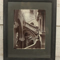 Lot 090 - Antique Framed Boarded Photo Of The New York State Capitol Building Interior, Great Western Staircase A.K.A. "Million Dollar Staircase", Albany, New York, Circa 1899 (View B - From Side, Below), Overall Dimensions 12-5/8" x 15-5/8"