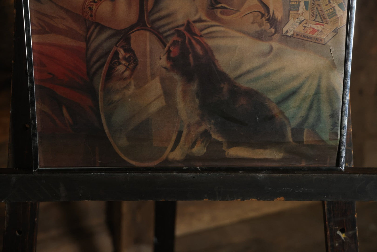 Vintage Chinese Tobacco Advertising Company, Greater Southeast China Tobacco Company, 中國大東南煙公司 (Zhōngguó Dàdōngnán Yān Gōngsī), "Shanghai Girl" Poster, In Frame. 19" x 30-7/8"