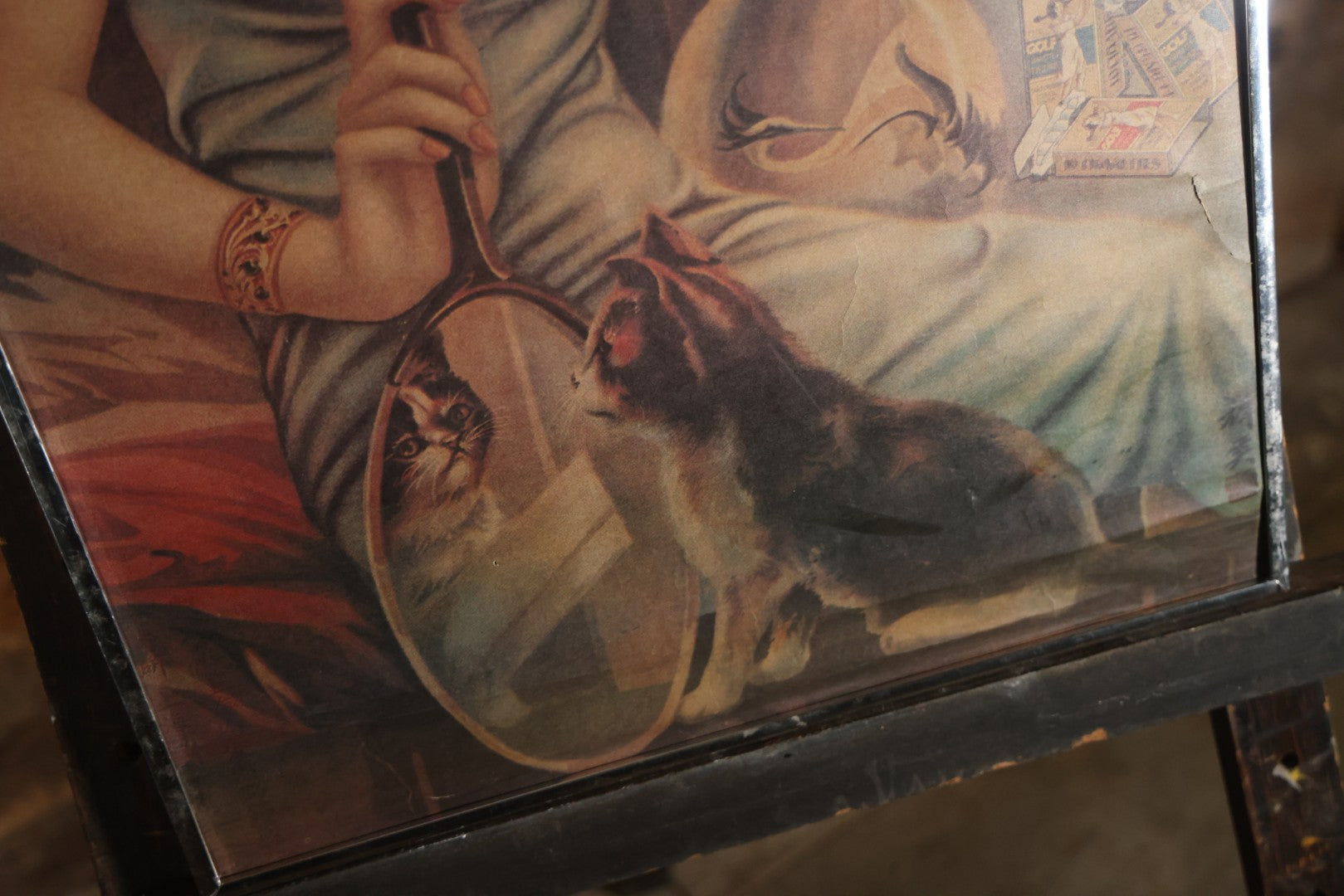 Vintage Chinese Tobacco Advertising Company, Greater Southeast China Tobacco Company, 中國大東南煙公司 (Zhōngguó Dàdōngnán Yān Gōngsī), "Shanghai Girl" Poster, In Frame. 19" x 30-7/8"