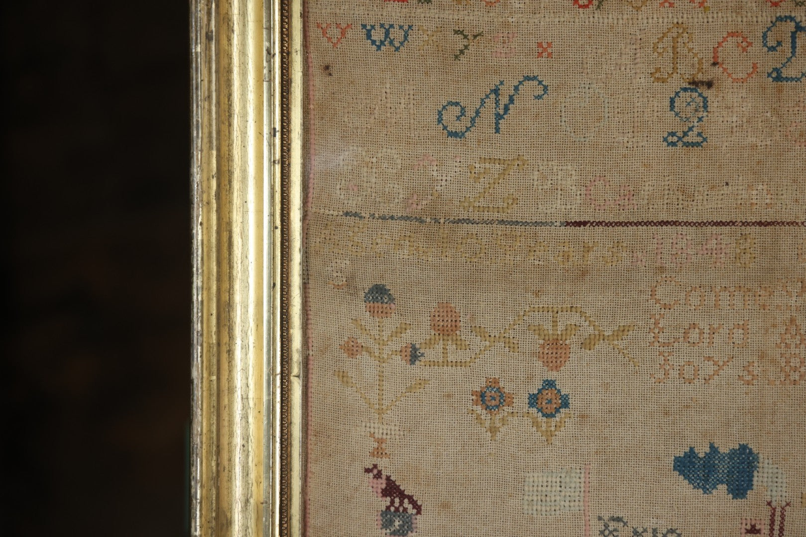 Antique Needlepoint Sampler, Steamship Erie Fire Commemoration And Memorial, Circa 1840s. 21-3/4" x 18-3/4"