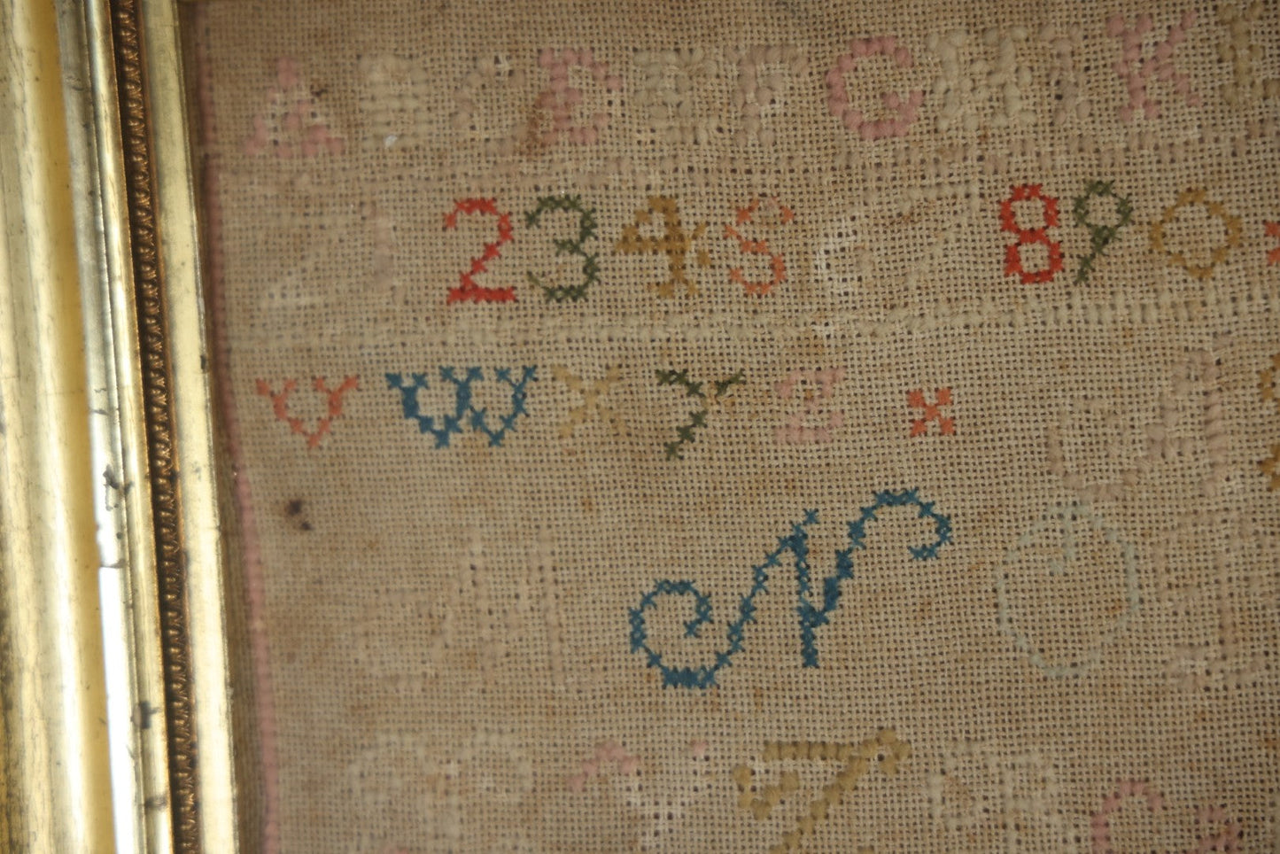 Antique Needlepoint Sampler, Steamship Erie Fire Commemoration And Memorial, Circa 1840s. 21-3/4" x 18-3/4"
