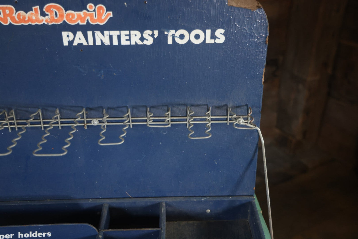 Vintage Red Devil Painters' Tools Store Display Rack Shelf Advertising