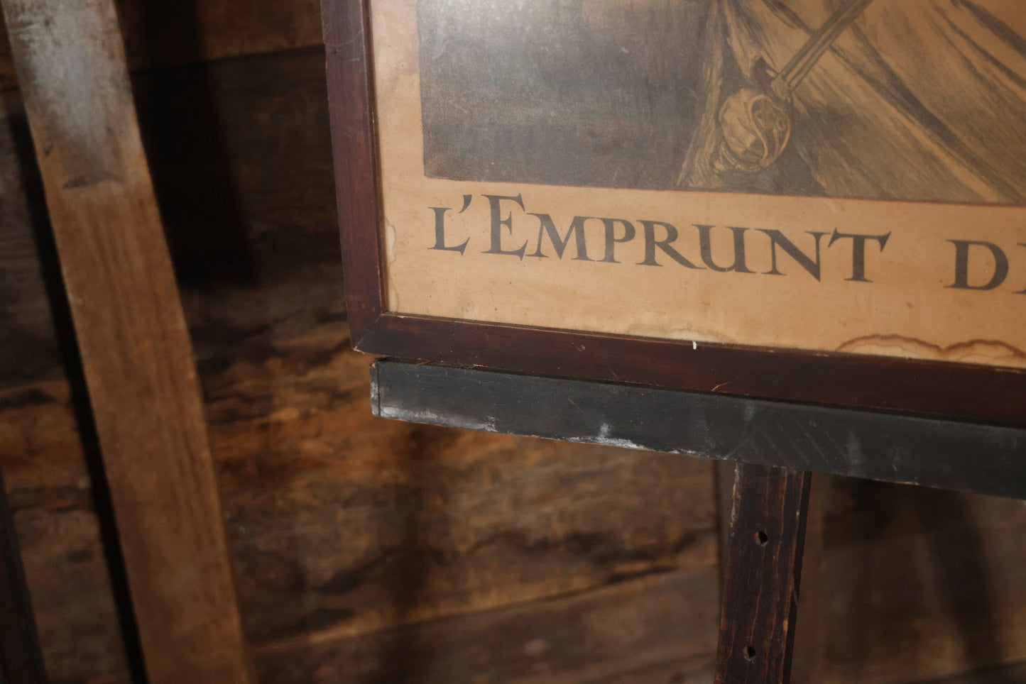 Antique World War I French Propaganda Lithograph Poster, "L'Emprunt De La Liberation" (The Liberation Loan), Art By Abel Faivre, In Frame, Note Heavy Wear And Tear. 45-1/2" x 33-1/4"