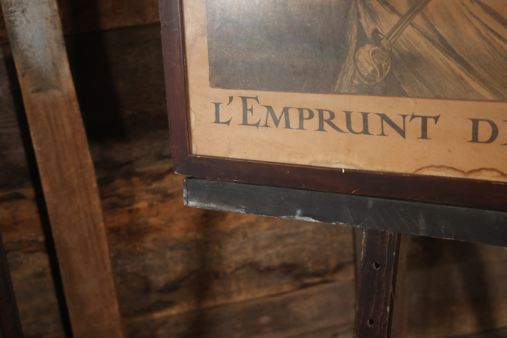 Antique World War I French Propaganda Lithograph Poster, "L'Emprunt De La Liberation" (The Liberation Loan), Art By Abel Faivre, In Frame, Note Heavy Wear And Tear. 45-1/2" x 33-1/4"