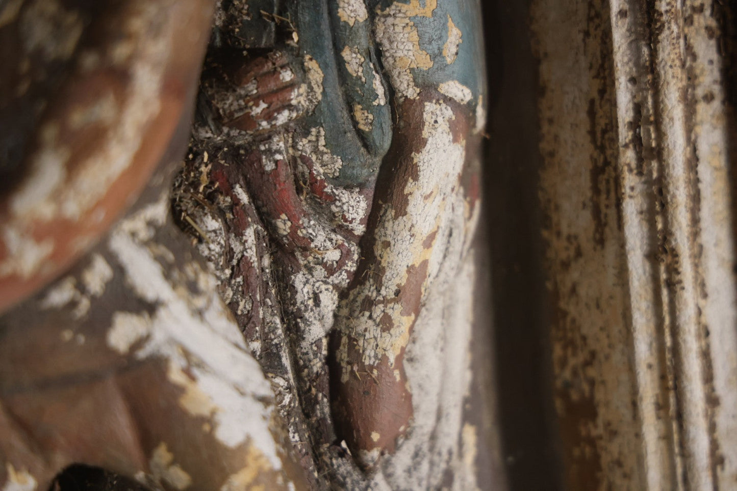 Antique Third Station Of The Cross, Jesus Falls For The First Time, Plaster Relief Plaque, Likely From A Charge, Note Heavy Wear And Degradation, Cracks