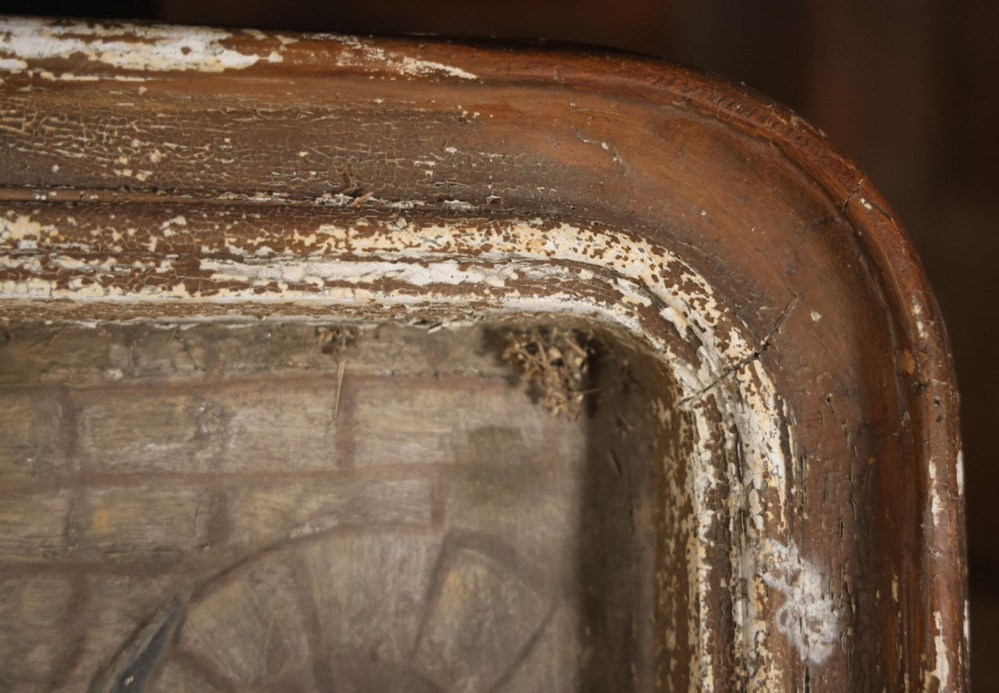 Antique Third Station Of The Cross, Jesus Falls For The First Time, Plaster Relief Plaque, Likely From A Charge, Note Heavy Wear And Degradation, Cracks