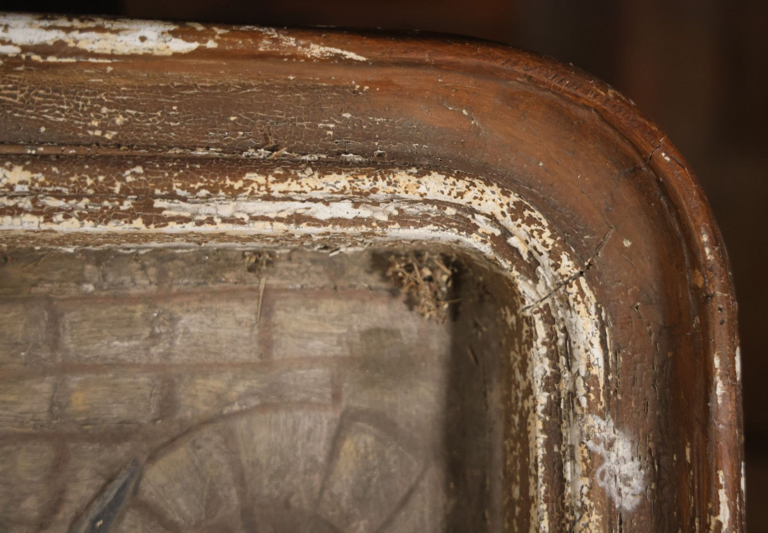 Antique Third Station Of The Cross, Jesus Falls For The First Time, Plaster Relief Plaque, Likely From A Charge, Note Heavy Wear And Degradation, Cracks