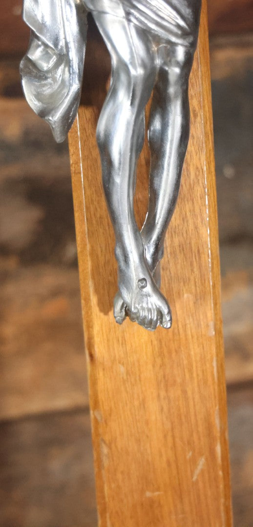 Vintage Large Size Funeral Crucifix On Lightweight Folding Stand