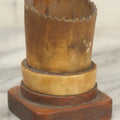 Lot 011 - Antique Folk Art Carved Horn Vessel On Wood Base
