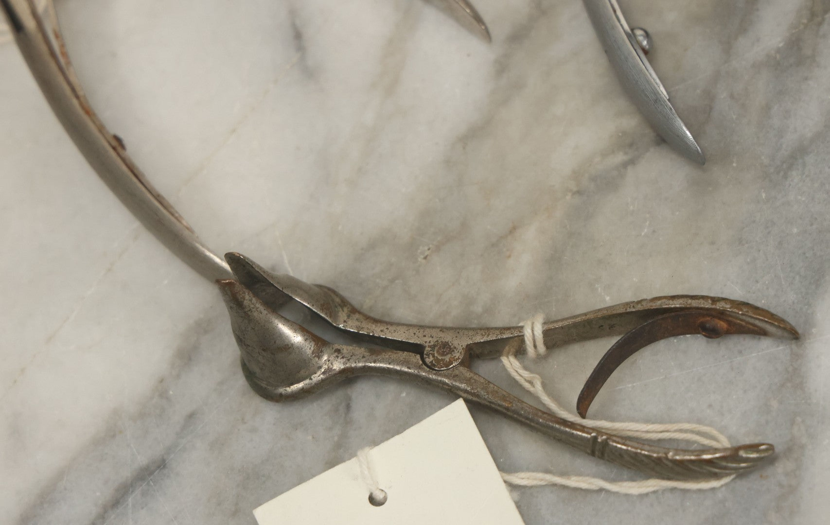 Lot 050 - Grouping Of Eight Vintage Nasal Speculums Medical Devices, With Paper Identification Tags