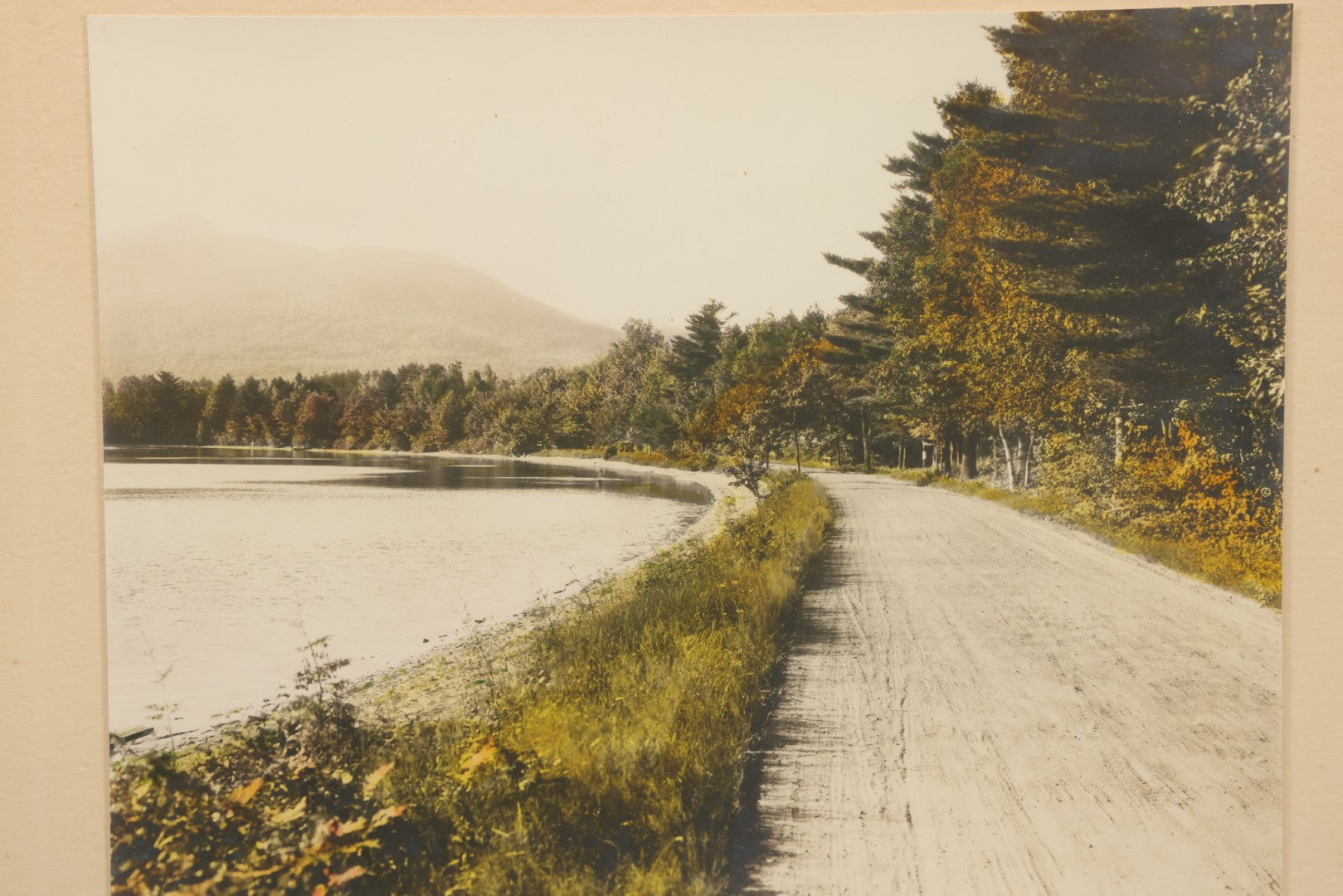 Lot 095 - Antique Photograph Titled "Lake Chocorua" Photo Of  New Hampshire Lake By David Davidson, Artist Signed, In Frame, 16-1/8" x 13-1/8"
