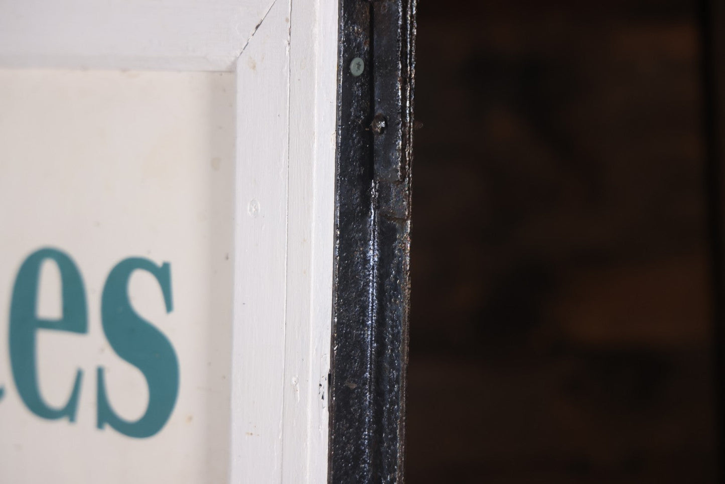 Vintage Hand Painted Sign For "The Bolton Pines Drive-In" Movie Theater, On Tin With Wood Frame, Cast Iron Hangers, Unknown Origin, Likely From New England, 52-1/2" x 27-3/4"