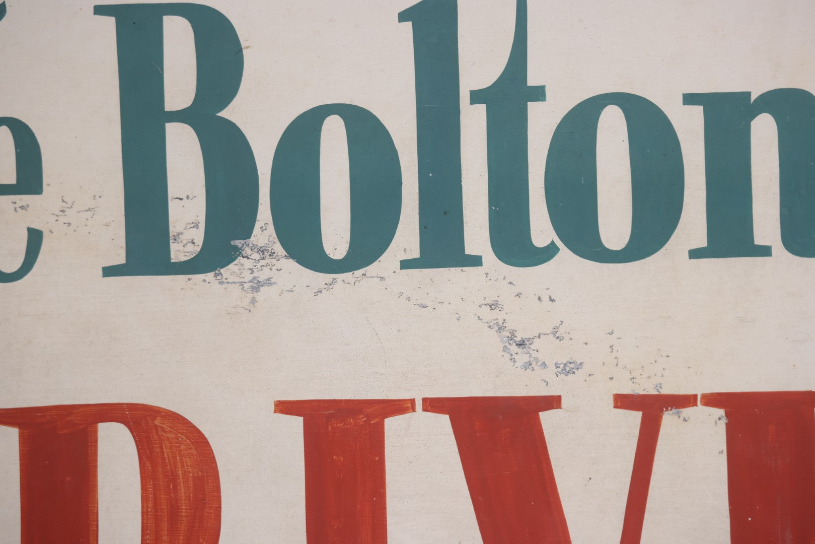 Vintage Hand Painted Sign For "The Bolton Pines Drive-In" Movie Theater, On Tin With Wood Frame, Cast Iron Hangers, Unknown Origin, Likely From New England, 52-1/2" x 27-3/4"