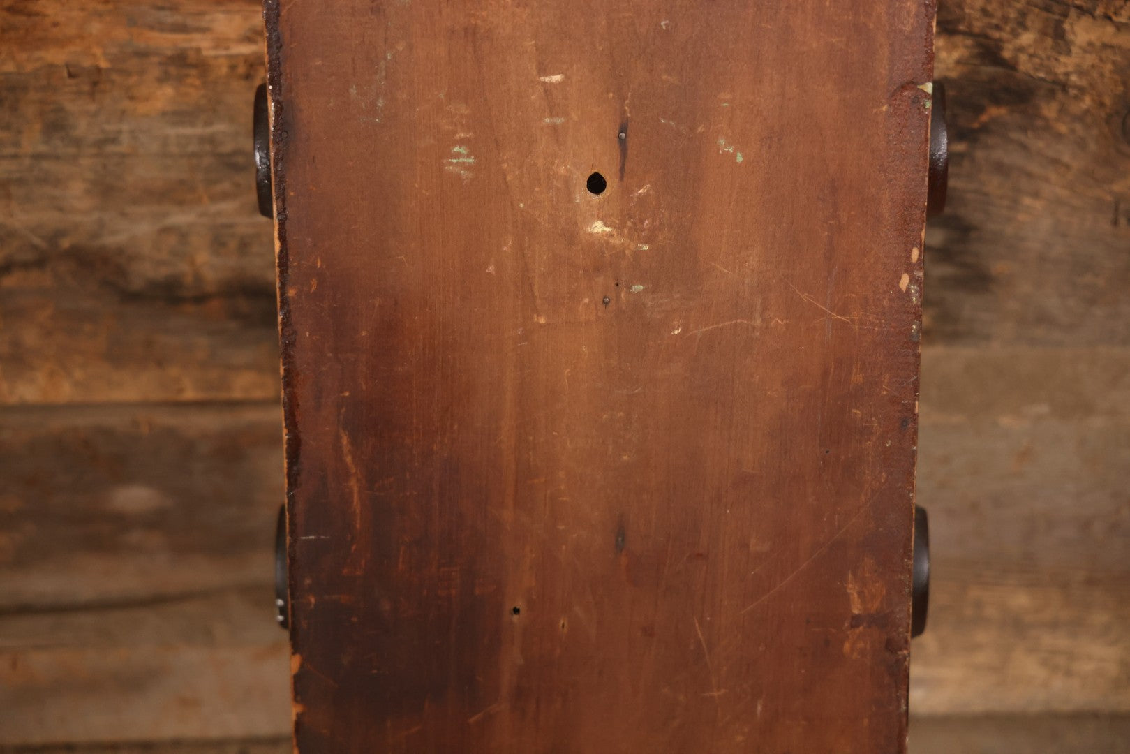 Antique Folk Art Genleman's Parlor Smoking Shelf, Hand Cut And Carved Wood Details, Initialed And Dated "H.P. 1922" At Top, Pipe, Smoking Tools, And Club Card Suite Carvings, Hinged Compartments, Mirror