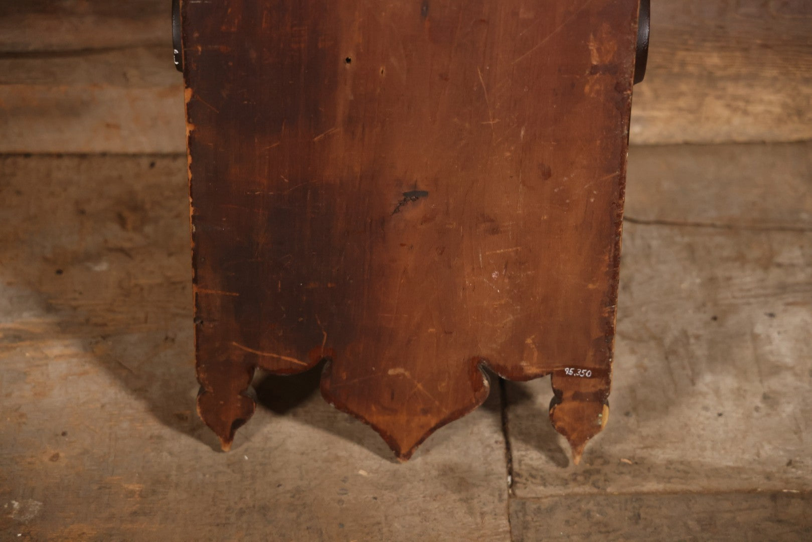 Antique Folk Art Genleman's Parlor Smoking Shelf, Hand Cut And Carved Wood Details, Initialed And Dated "H.P. 1922" At Top, Pipe, Smoking Tools, And Club Card Suite Carvings, Hinged Compartments, Mirror