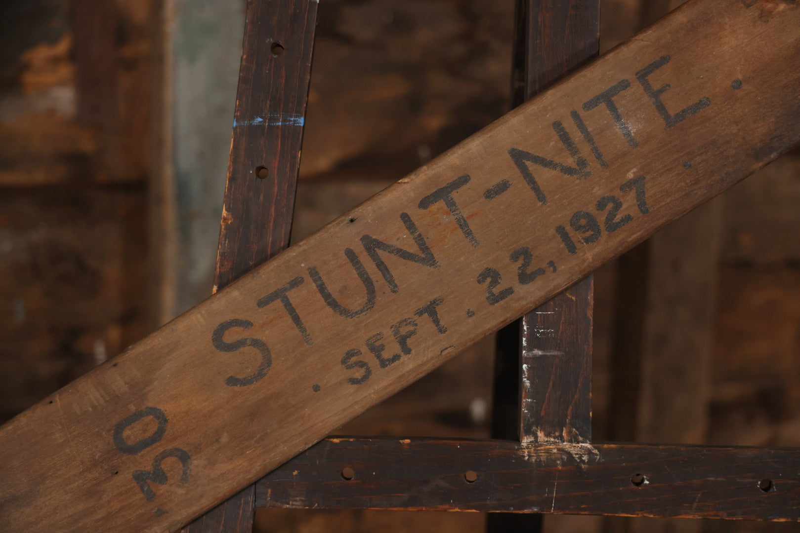 Vintage "Stunt-Nite" College Fraternity Pledge Wooden Paddle, Dated September 22, 1927, Class Of 1930, Unknown University, 34" x 5"