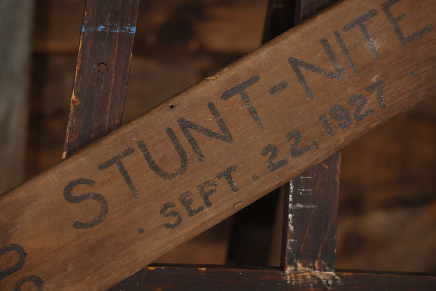 Vintage "Stunt-Nite" College Fraternity Pledge Wooden Paddle, Dated September 22, 1927, Class Of 1930, Unknown University, 34" x 5"