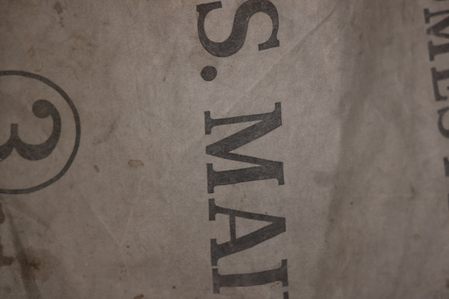 Vintage Mid-20th Century Heavy Canvas United States Domestic U.S. Mail Postal Service Sack Bag With Drawstring Closure