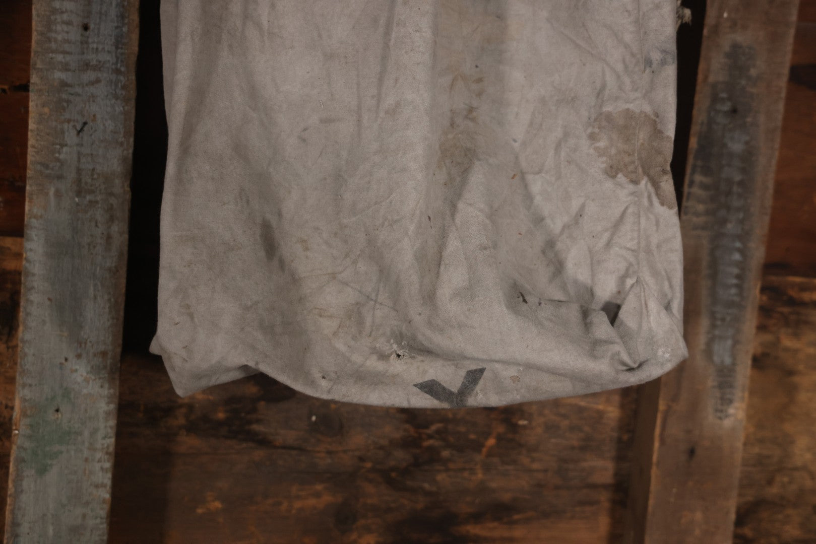 Vintage Mid-20th Century Heavy Canvas United States Domestic U.S. Mail Postal Service Sack Bag With Drawstring Closure