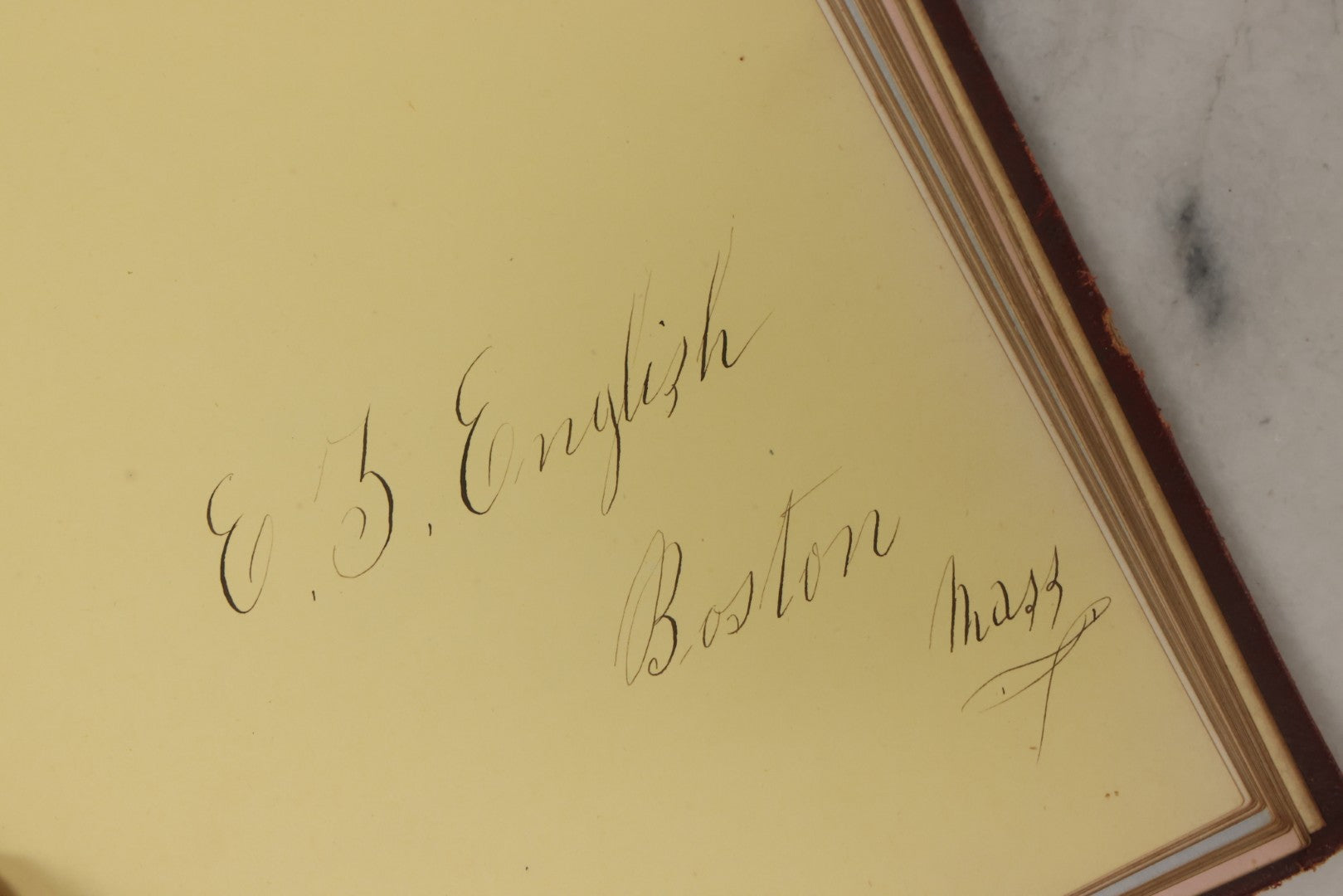 Lot 003 - Antique Victorian Autograph Album, "Pensez A Moi" ("Think Of Me"), Published By Leavitt & Allen, New York, Belonged Miss Frances "Frank" L. White, With Many Inscriptions And Poems, Several Full Page Engraved Plates, New Hampshire, 1862-1865