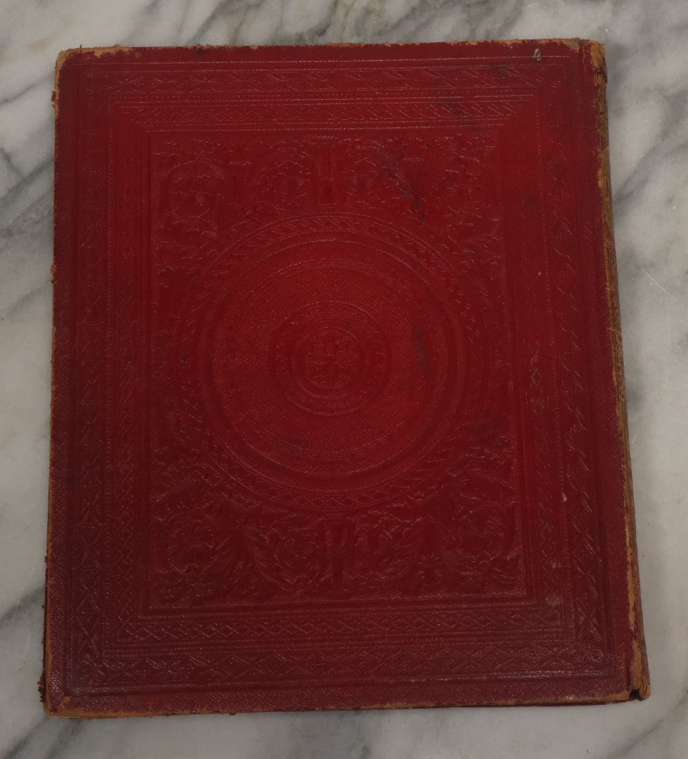 Lot 003 - Antique Victorian Autograph Album, "Pensez A Moi" ("Think Of Me"), Published By Leavitt & Allen, New York, Belonged Miss Frances "Frank" L. White, With Many Inscriptions And Poems, Several Full Page Engraved Plates, New Hampshire, 1862-1865