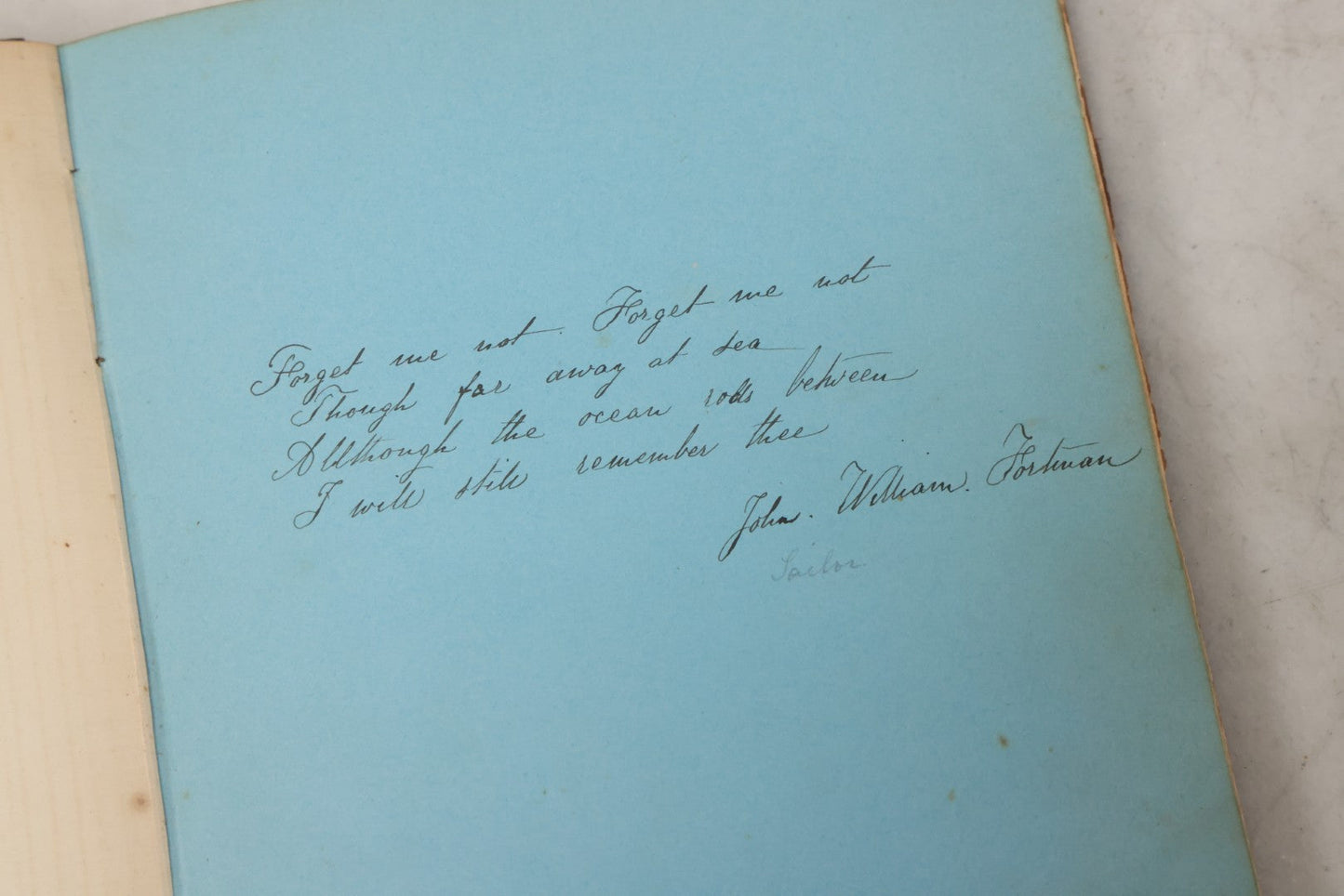 Lot 004 - Antique Victorian Autograph Souvenir Album, Published By J.C. Riker, New York, Presented To Sarah E. Wood By Her Friend D.A. Manter, With Many Inscriptions And Poems, Several Full Page Engraved Plates, New Hampshire, 1849-1885
